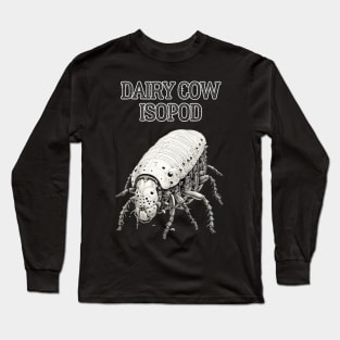 Monochrome Dairy Cow Isopod Bug Design | Intriguing Nature Artwork Long Sleeve T-Shirt